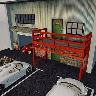 卡美卡库1库:汽64美式合车停车场模型IOV场景仿真金车模型摆件装