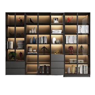 实木柜TPK家体用透明玻璃门展示整柜一墙书书架轻奢风客厅储物柜