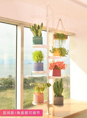 室内阳台地OJC角悬挂萝多层家用落落地顶绿天立花架