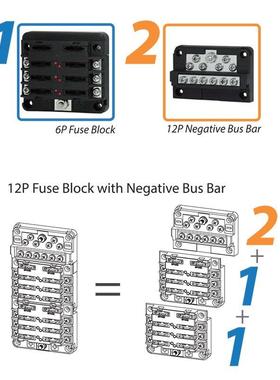 203-2UKW房车船舶D游艇12路螺ZBD丝端子E保险丝盒112路保险L丝座