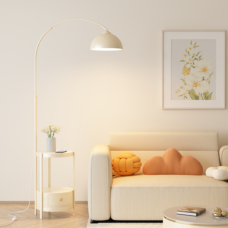 新款法式奶油风钓鱼灯落地灯客厅卧室沙发旁边茶几置物高级感台灯