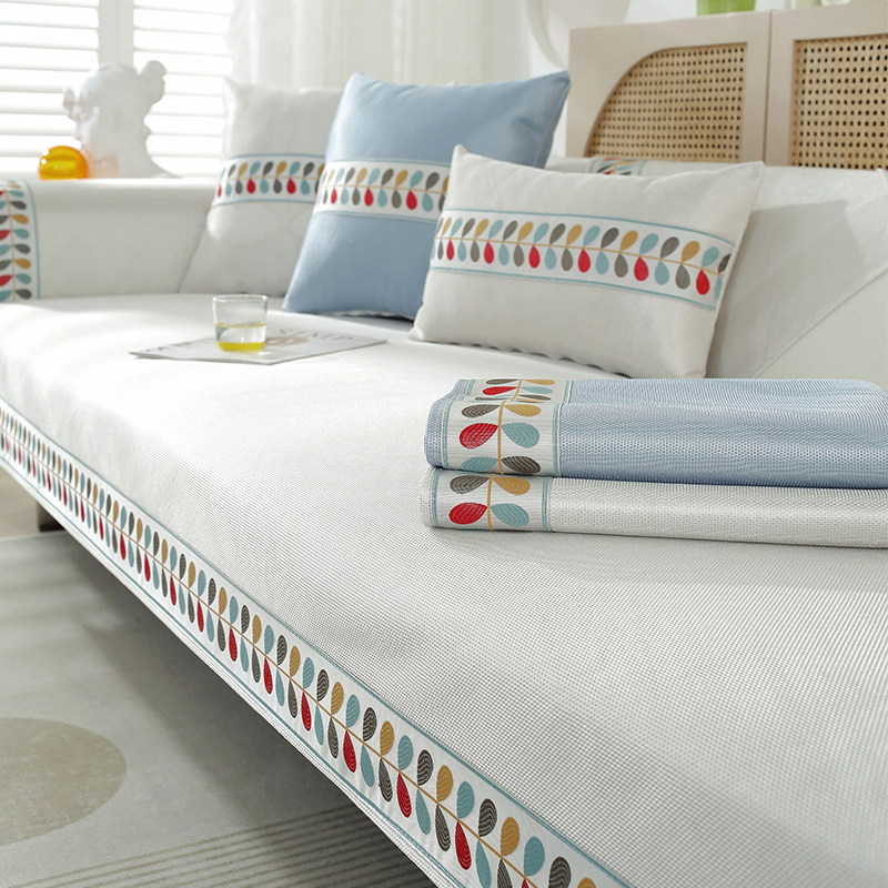 夏季冰丝沙发垫防滑凉席坐垫四季通用凉垫子藤席沙发套罩冰垫定制