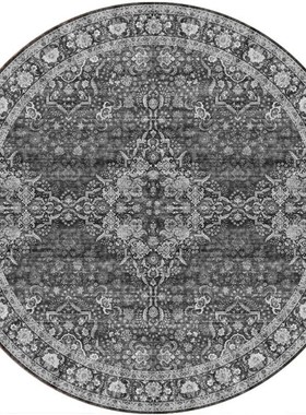 灰色民族圆形地毯波斯复古客厅沙发茶几垫吊篮转椅地垫梳妆台地毯