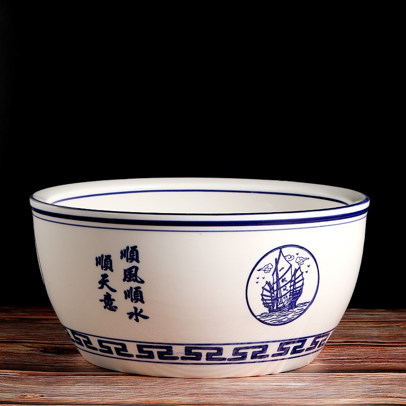 陶瓷和面盆加厚大汤盆冷锅串串钵钵鸡大号深盆调料装酱家用揉面盆