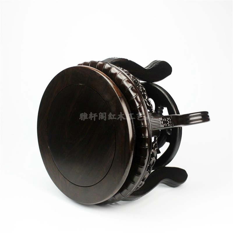 红木花架黑紫檀木实木花瓶盆景鱼缸底座矮花几奇石头摆件实木底座