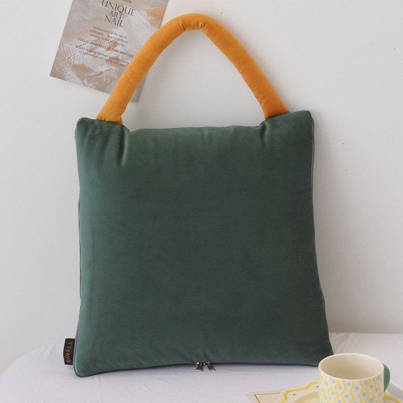 多功能纯色抱枕毯两用抱枕被二合一加厚空调客厅办公车载旅行定制