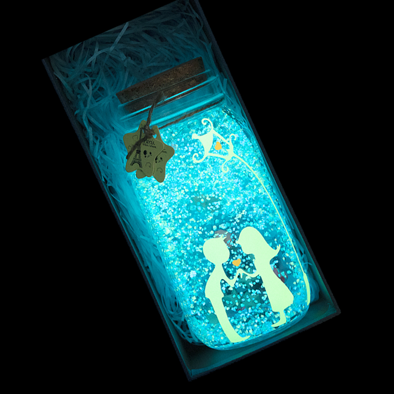 装满星星夜光许愿瓶 DIY手工玻璃装520颗幸运星瓶子木塞全成品