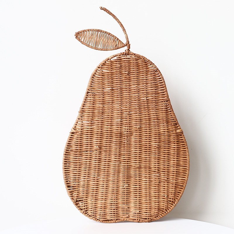 壁挂香梨花瓶藤编花篮创意客厅插花艺悬挂式挂墙花盆墙壁装饰花器