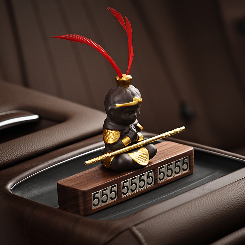 大圣汽车临时停车电话号码牌车载孙悟空摆件车内装饰用品车饰大全