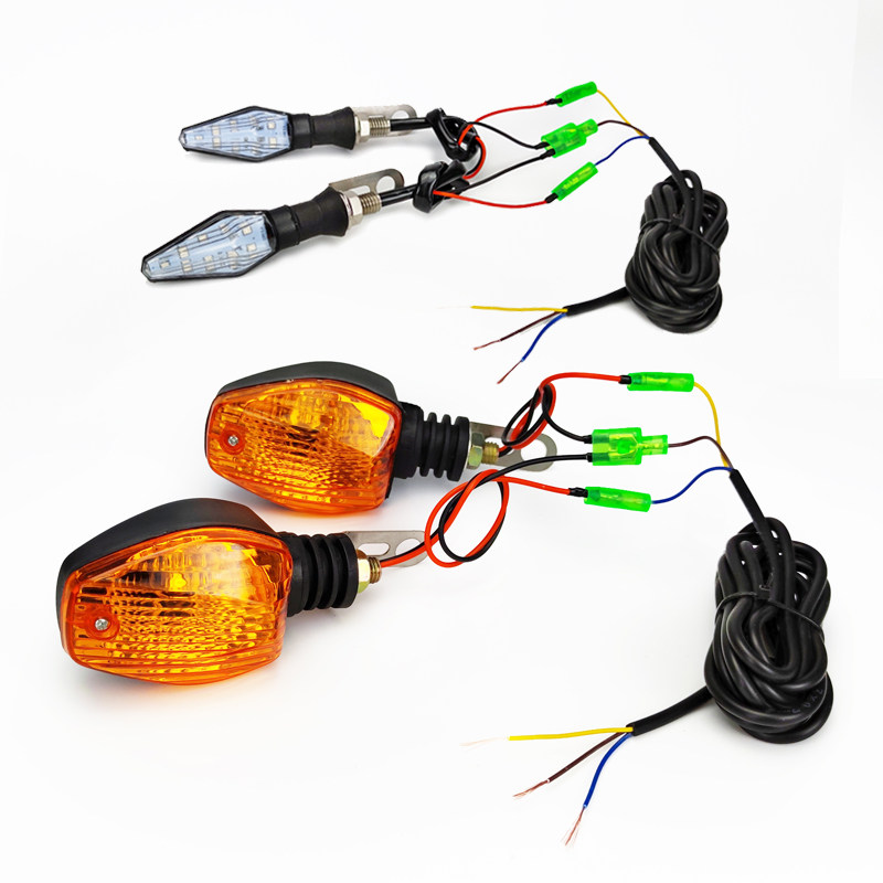 电动车转向灯加线带支架LED灯泡48V有前面转向灯加装后面转向灯