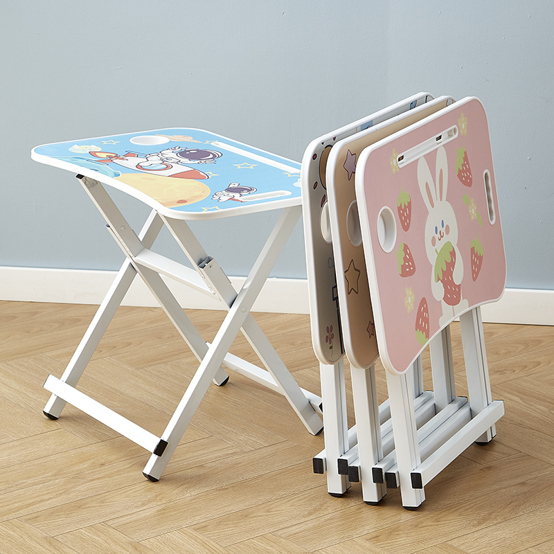儿童折叠学习桌椅装小学生书桌家用写字台经济型卡通简易课桌椅