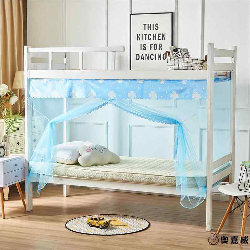 大学生宿舍上下铺防尘顶蚊帐单人床0.9x1.9m铁架床拉链文帐加密