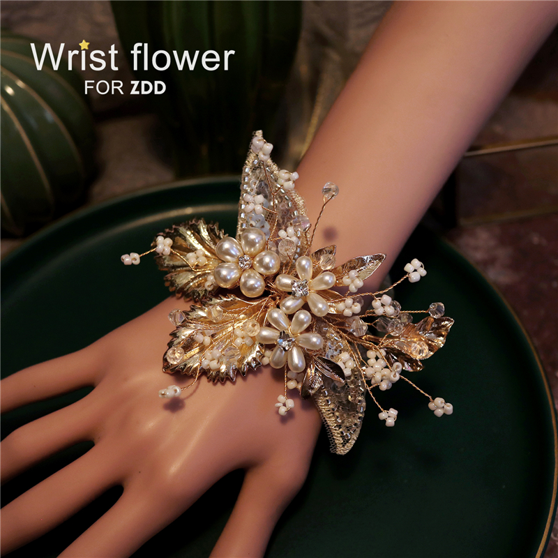 巴洛克金色奢华欧式新娘手腕花高级感结婚纱礼服配饰新郎胸花胸针