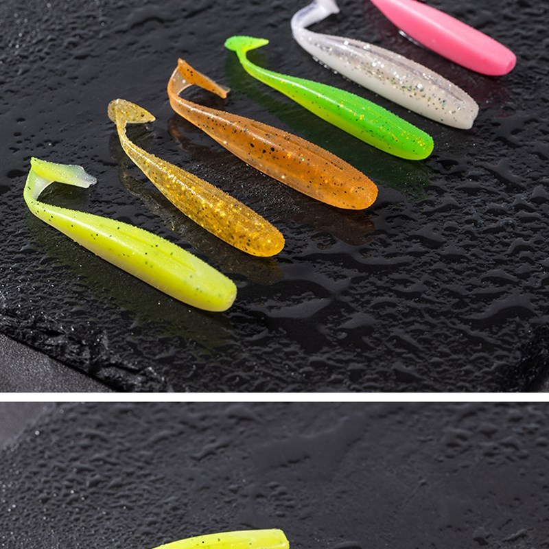 一直在路亚T尾淡水鸭掌鸭噗鸭蹼T尾铅头钩倒钓鲈鱼斑鳜鱼假饵软虫