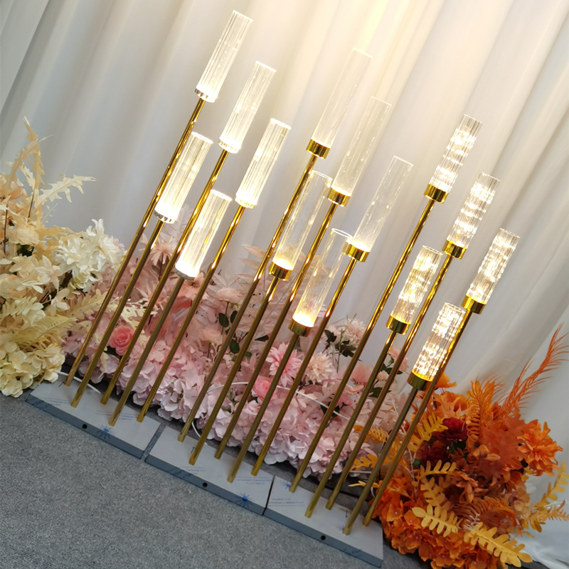 婚庆婚礼道具10头金色芦苇灯龙珠路引灯T台舞台布置铁艺装饰摆件