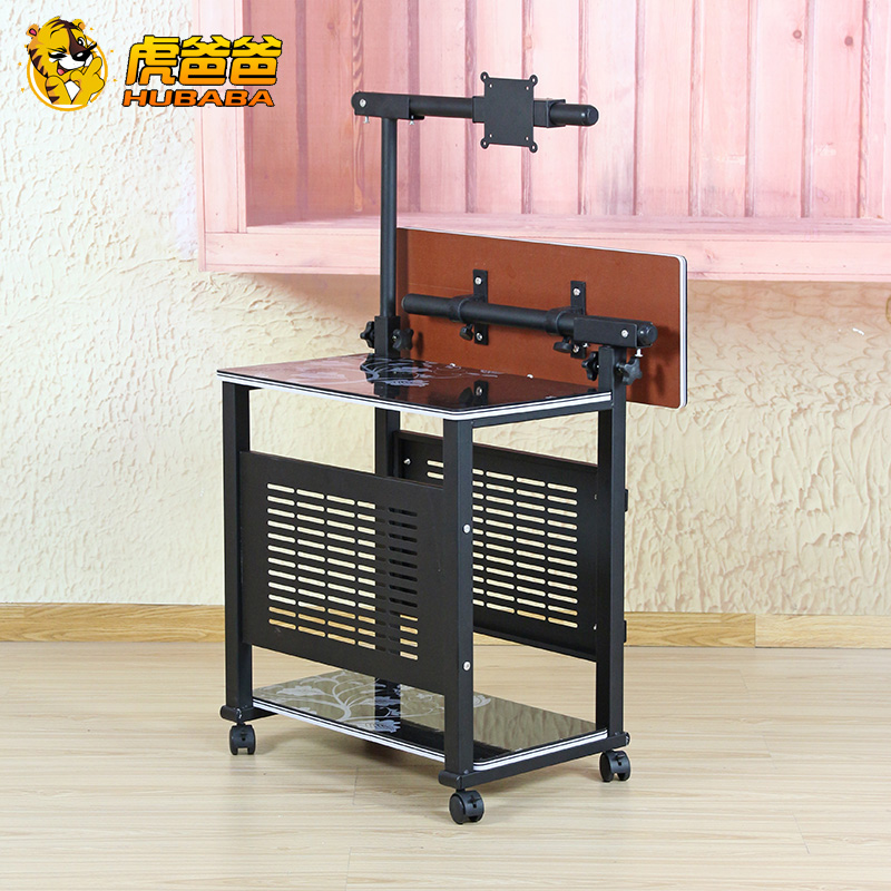 虎爸爸简易悬挂式床边台式电脑桌可移动折叠升降无缝床边上电脑桌