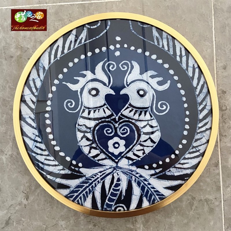 蜡染和绣片装框 装修装饰 铝合金画框 各种场所装饰 尺寸30*30CM