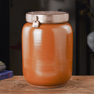 陶瓷水缸酒坛油缸家用储水带盖密封山茶油菜油泡酒泡药30斤50斤装