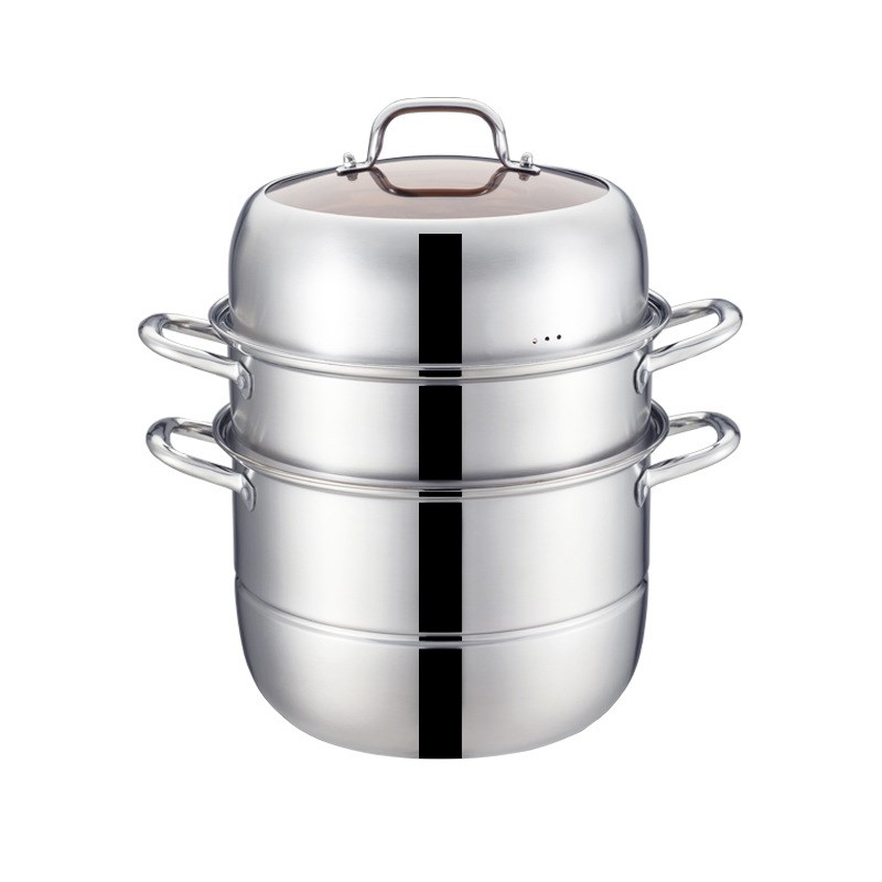加厚复合钢三层不锈钢蒸锅二层煮汤锅实用大容量锅开门红礼品锅具