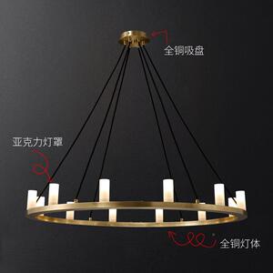 昊爽灯饰计直销美299式简铜约大户型客吊灯全设师餐厅卧室厅灯