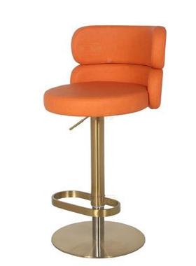 轻奢不锈吧台椅前台网红升旋转靠降背椅子钢家岛台凳子BC352酒用