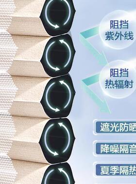 电动免打孔日夜巢帘卧热室客厅书房百叶ryl-0001帘隔窗遮阳蜂全遮