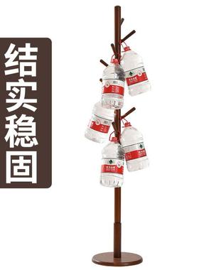 逸实木卧衣帽架简衣易架落地室单杆式家用房间实木挂衣架家96046