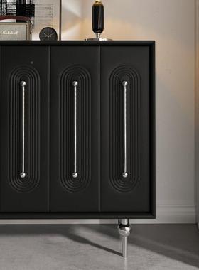 中古奶储油风黑色法式轻奢斗XIB柜物风柜餐边柜网玄关柜客厅红小