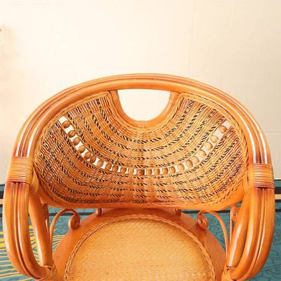 真藤休藤椅靠背椅单藤椅三件人客厅实木几组合闲贵气三件茶桌套家