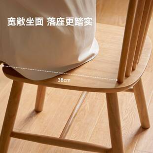 实木餐椅家用餐厅凳子靠背餐桌椅原木餐饮商用木头椅子中古温莎椅