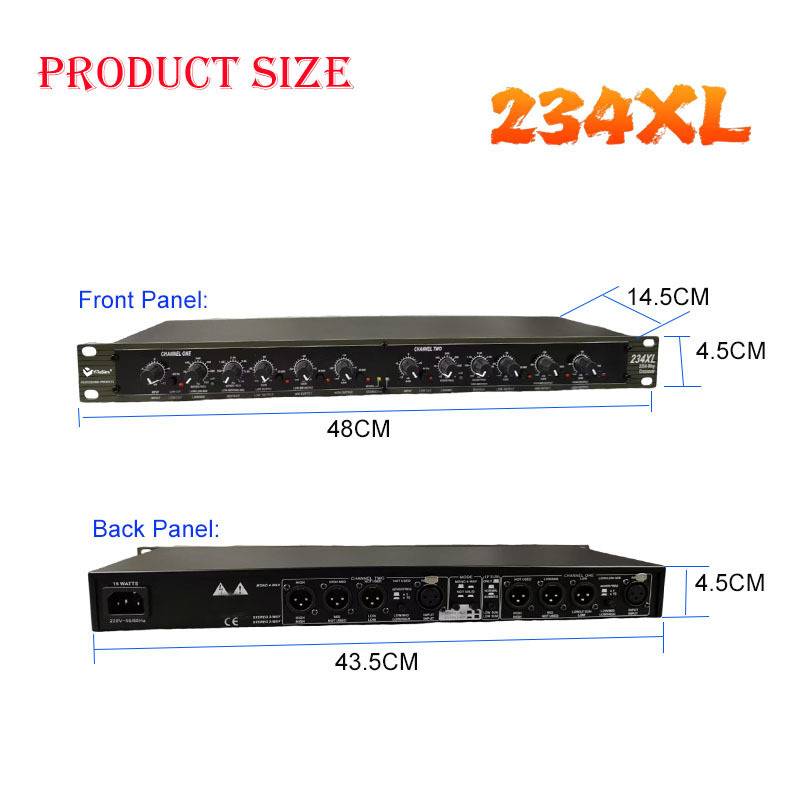 跨境234X电子分频器立体声单声道二三分频音响舞台演出周边设备