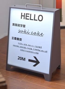 落地展示牌亚力克移通体RGP发招光灯箱充电牌户外广告牌可动牌