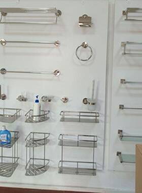 304锈钢浴巾浴杆ST-V6150方座毛巾架不带衣钩折叠巾924架折叠省空