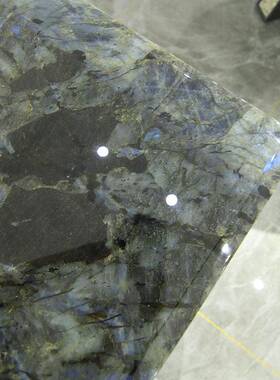 厅意式轻奢极石简进口天然大理餐桌高端翡翠蓝FUO宝石奢石餐桌蓝