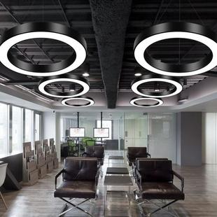 圆形办吊线组合led办公灯商超健身房el灯造型公室照明PAB灯d护眼