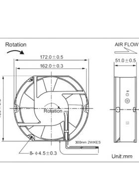 华夏/Wahxia FP-108EX-S1-B 110V/220V/380V 38W 机柜散热风扇