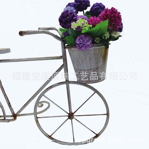 现代简客厅阳DR-A81台落地铁艺花自行室内花盆架创意车摆架约件