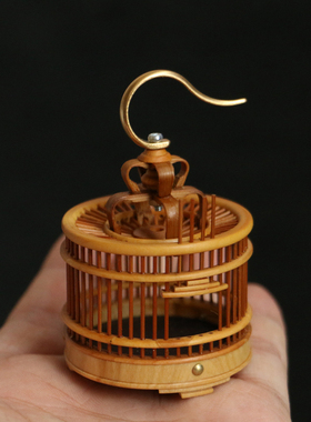 精工纯手工制作天然竹丝老玉竹小号黄蛉笼子鸣虫笼叫笼竹编小挂件