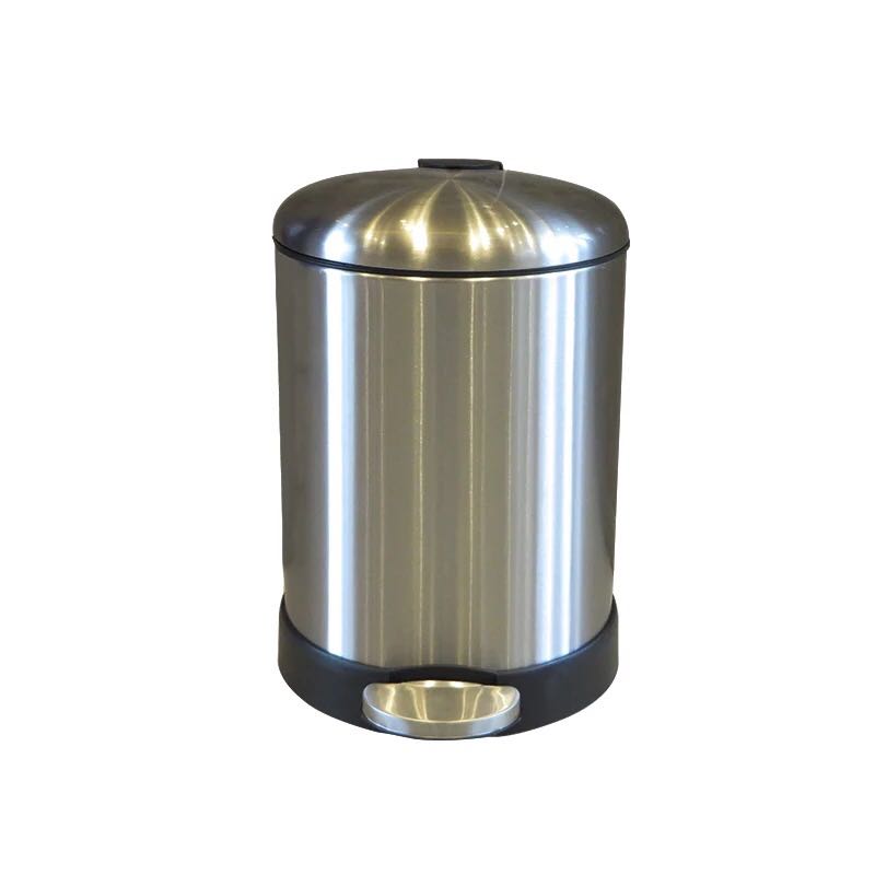 家用公司圆形不锈钢豪华拉丝静音脚踏5LL/20L/30L垃圾桶