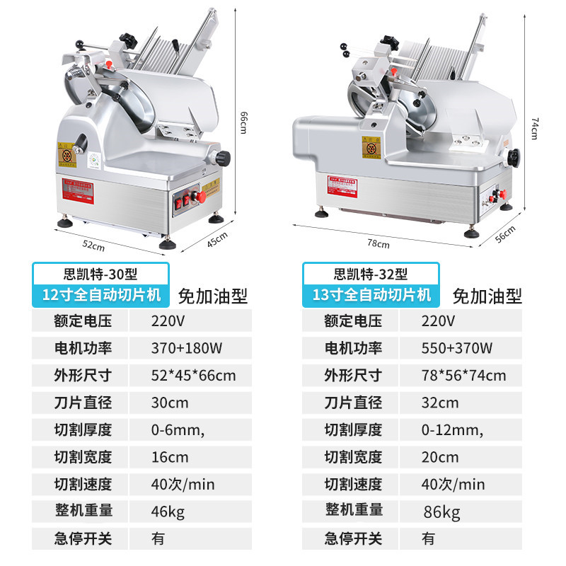 思凯特羊肉卷切片机商用全自动熟肉冻肉刨肉机肥牛卷电动切肉片机