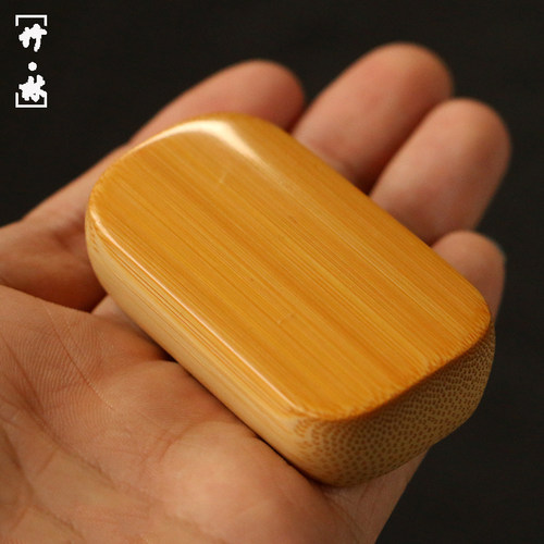 精品纯手工精磨天然十几年超厚老玉竹手牌手把件竹雕竹把玩小竹牌