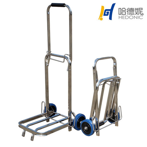折叠不锈钢行李车便携手拉车购物车拉货车拉杆车拖车小推车买菜车