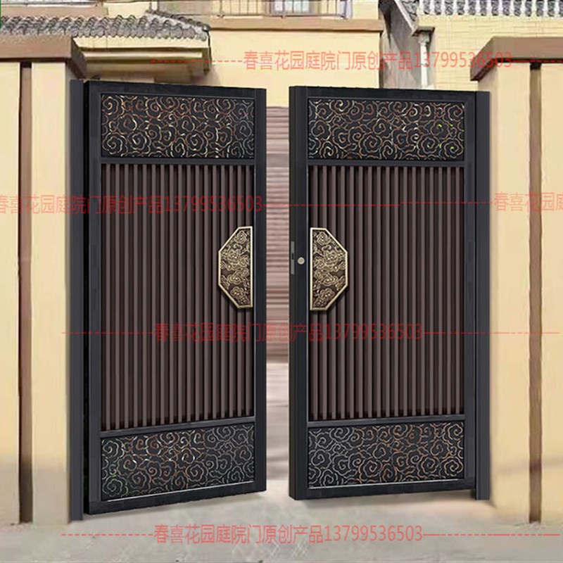 定制  别墅大门庭院对开门欧式铝合金小区对开单开院子乡村双开门