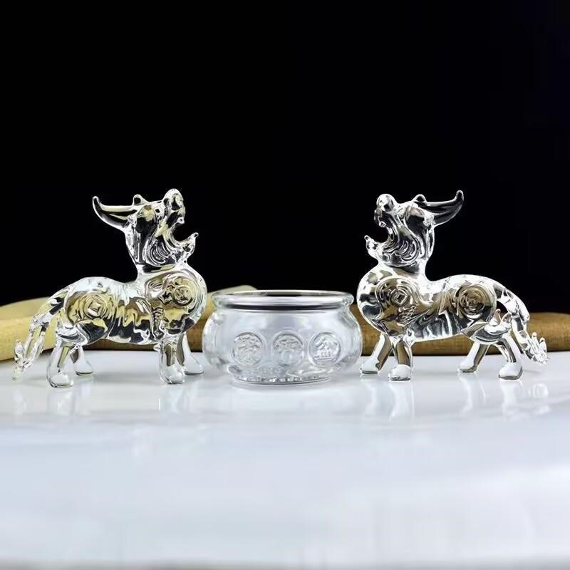 水晶招财貔貅聚宝盆摆件装饰办公室皮丘玄关客厅开业前台家居礼品