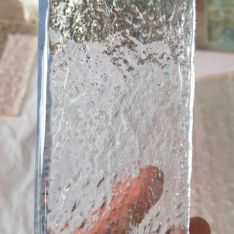 热熔玻璃艺术浮雕工艺彩色夹丝防滑钢化隔断背景墙定制热熔