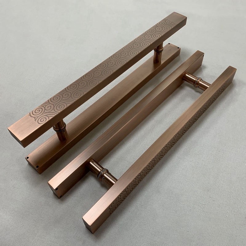 玻璃门大拉手不锈钢加厚门把手木门扶手大门拉手古铜黑色祥云简约