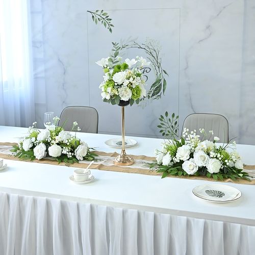 酒店婚礼宴会餐桌装饰品仿真花摆件西餐厅餐桌花摆花假花桌面摆设