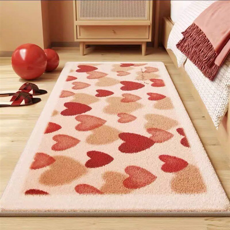 喜庆客厅卧室床边毯结婚地毯免打理婚房主卧红色婚房家用喜字地垫