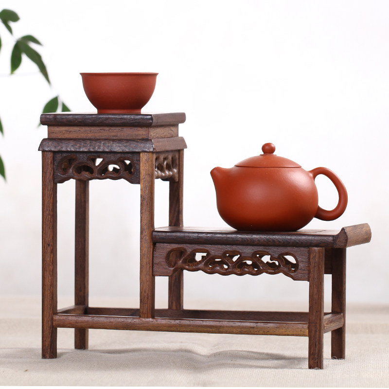 昊林轩 鸡翅木博古架  鸡翅木高低 多宝架 茶具架 搁物架