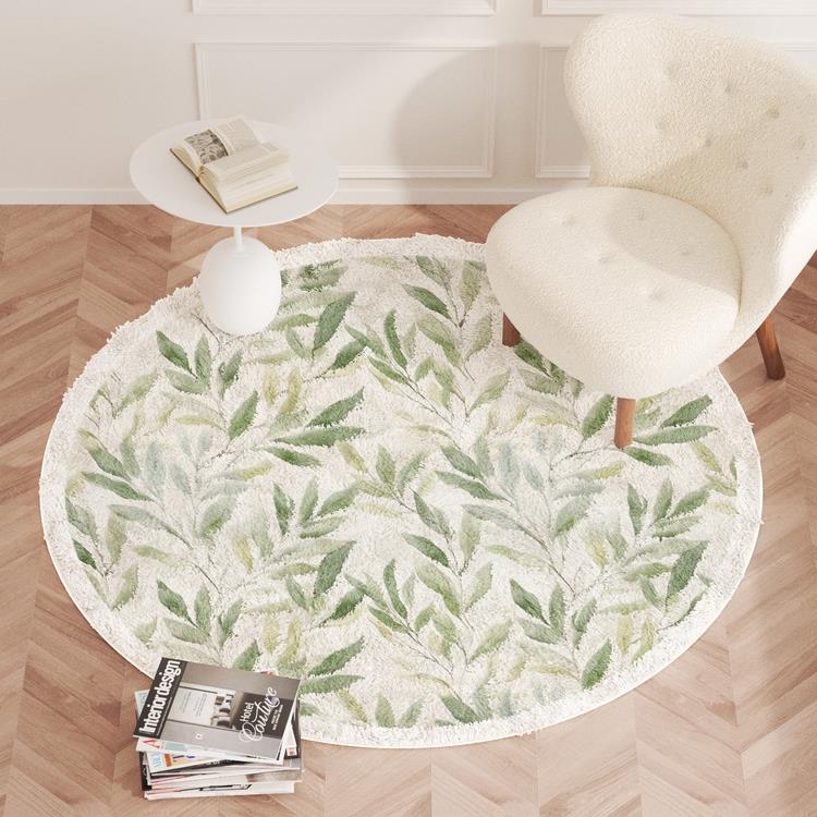 热带叶子 圆地毯客厅FEF形沙发书房垫in地梳妆椅卧室床s边电脑椅